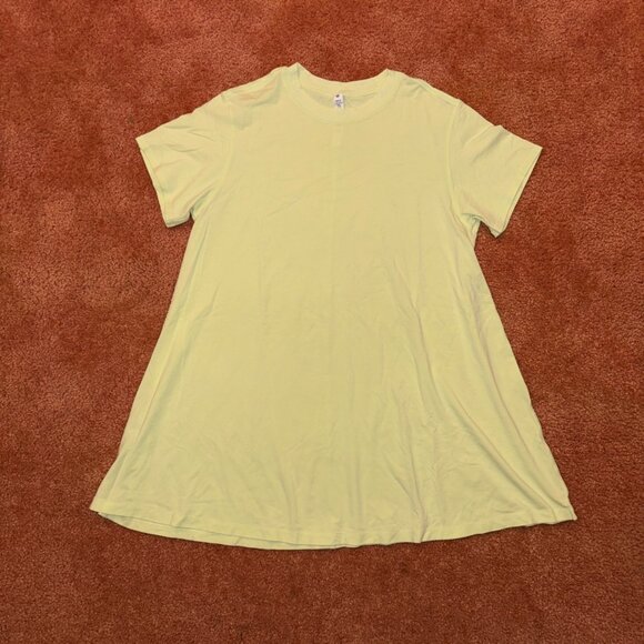 Lululemon All Yours Tee Dress Lemon Vibe Relaxed Fit Pima Cotton Vitasea Size 4 - Picture 2 of 12
